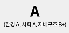 한국ESG기준원 2022통합 B+ 등급 (환경 B, 사회 A, 지배구조 B)
